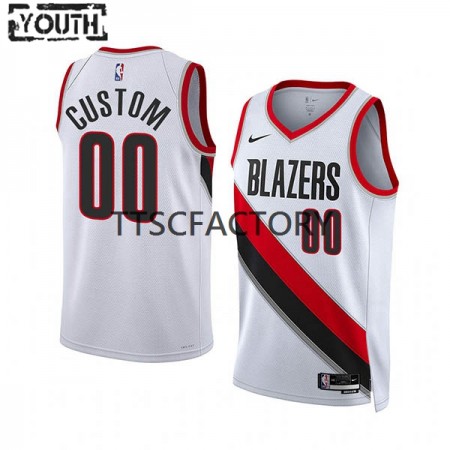 Kinder NBA Portland Trail Blazers Trikot Benutzerdefinierte Nike 2022-23 Association Edition Weiß Swingman